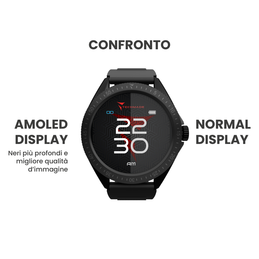 TECHMADE Smartwatch Rocks 2.0 con Cover Intercambiabili Cinturino Nero Cover Nera e Silver - immagine 3